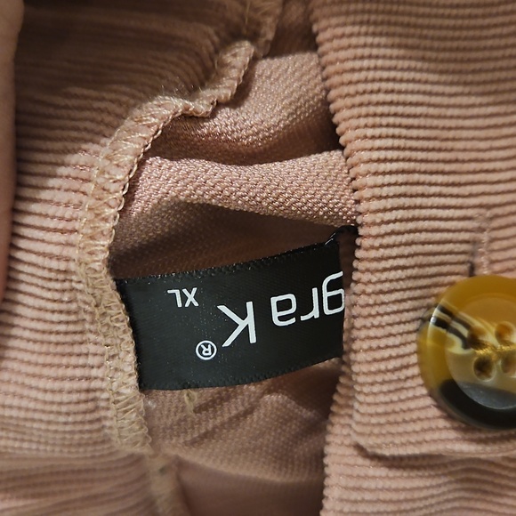 Allegra K Pink Corduroy Midi Skirt with Pockets and No Belt.  NWT - Picture 5 of 7